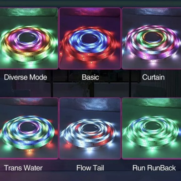 RGBIC Led Strip 32.8F TV Room Into a Party Paradise with Music-Synced LED Lights - Picture 6 of 7